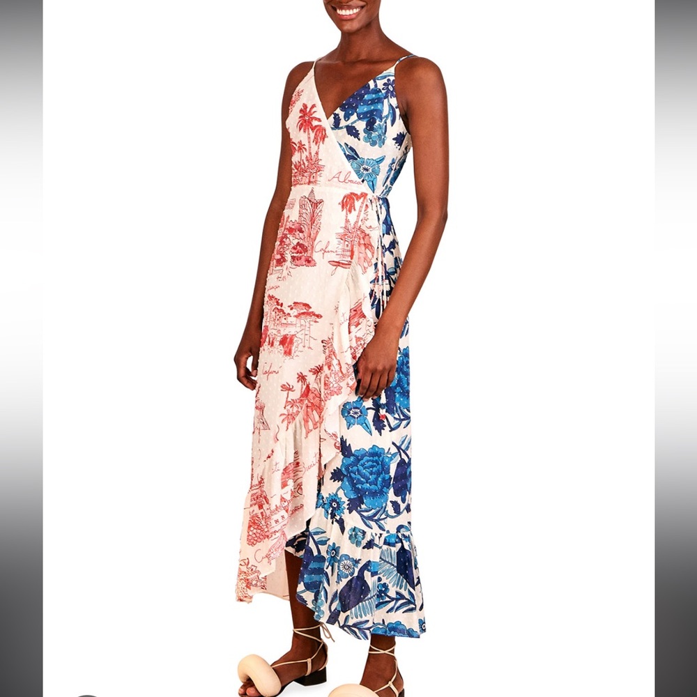 Farm Rio Dual Prints Wrap Maxi dress, S